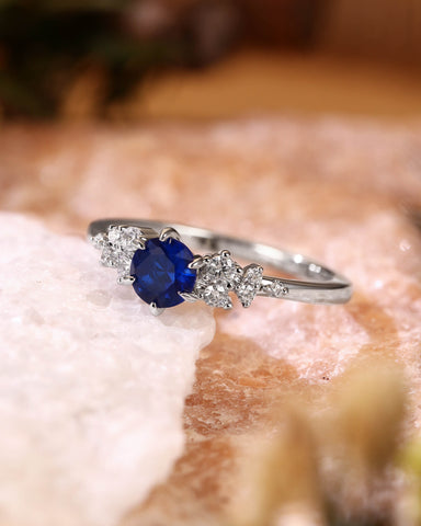 ESTELLA Skynight Fairy Round Cut Sapphire Engagement Ring