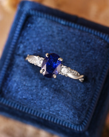 CYNTHIA Twisted Oval Cut Sapphire Engagement Ring