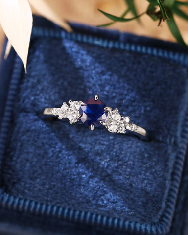 ESTELLA Skynight Fairy Round Cut Sapphire Engagement Ring