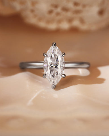 LENORA Marquise Moissanite Solitaire Engagement Ring