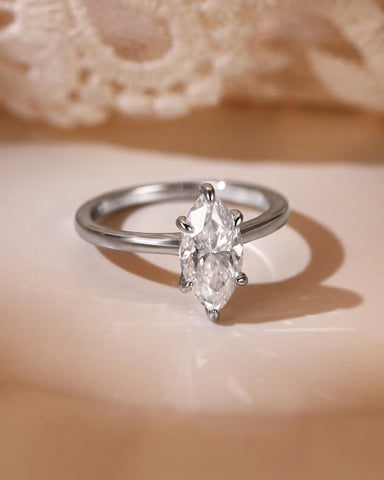LENORA Marquise Moissanite Solitaire Engagement Ring