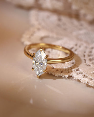 LENORA Marquise Moissanite Solitaire Engagement Ring