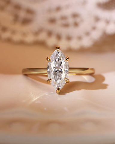 LENORA Marquise Moissanite Solitaire Engagement Ring
