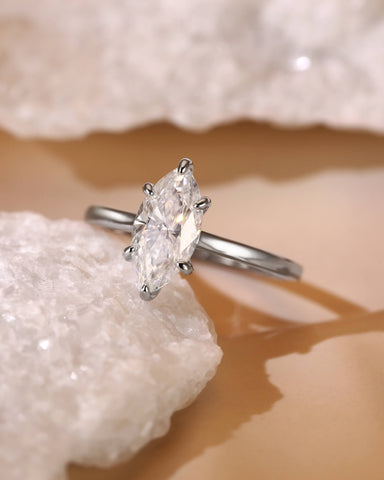 LENORA Marquise Moissanite Solitaire Engagement Ring