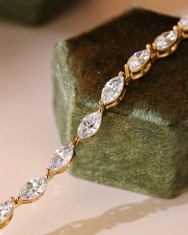 BRIANNA Marquise Cut Moissanite Diamond Tennis Bracelet