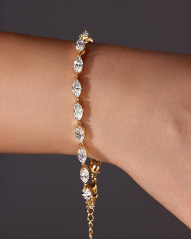 BRIANNA Marquise Cut Moissanite Diamond Tennis Bracelet