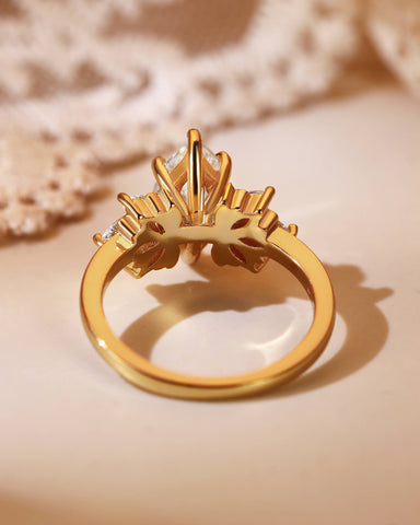 LIANA Marquise Moissanite Cluster Engagement Ring