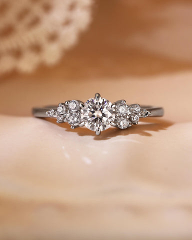 NOIRA Round Cut Cluster Engagement Ring