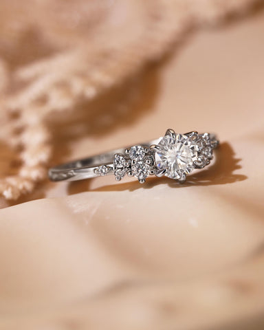 NOIRA Round Cut Cluster Engagement Ring