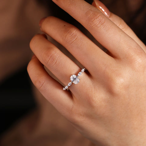 ALORA Four-Prong Oval Cut Solitaire Engagement Ring