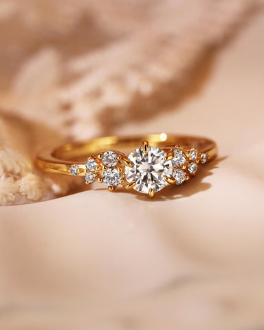 NOIRA Round Cut Cluster Engagement Ring