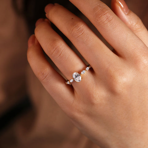 ALORA Four-Prong Oval Cut Solitaire Engagement Ring