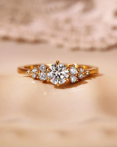 NOIRA Round Cut Cluster Engagement Ring