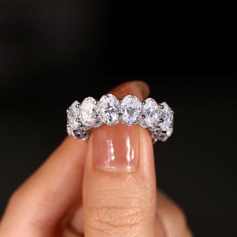 SERAPHINA Full Eternity Ring Unisex Oval Cut Statement Band
