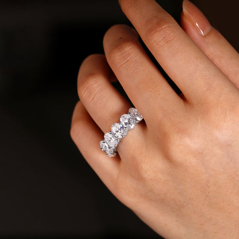 SERAPHINA Full Eternity Ring Unisex Oval Cut Statement Band