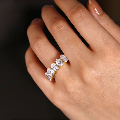SERAPHINA Full Eternity Ring Unisex Oval Cut Statement Band