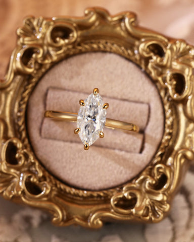 LENORA Marquise Moissanite Solitaire Engagement Ring