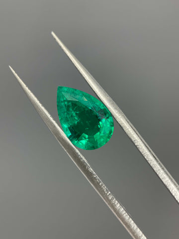 3.55Ct Pear Colombian Emerald