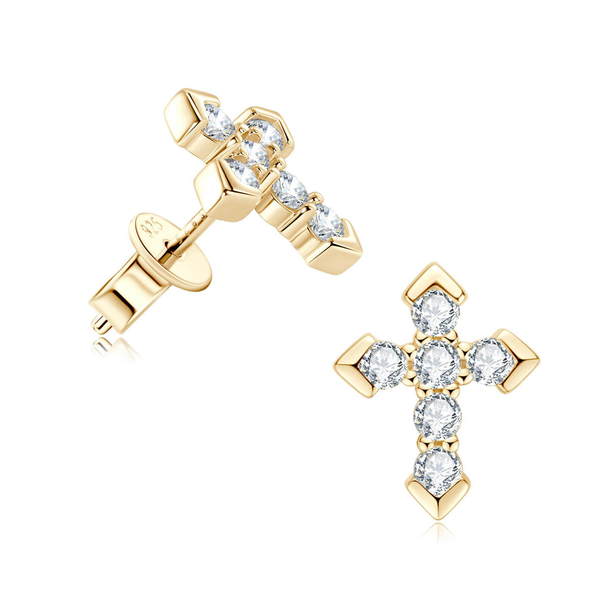 0.54ct Moissanite Delicate Cross earrings