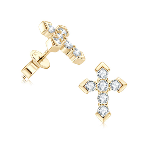 0.54ct Moissanite Delicate Cross earrings